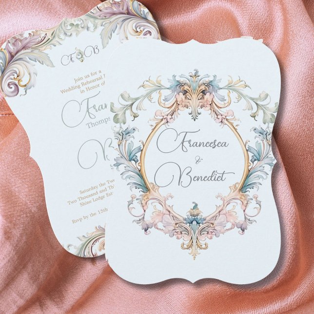 Elegant bröllop Rehearsal Dinner ReEmergency Blue (Skapare uppladdad)