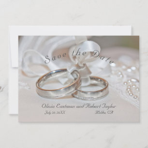 Elegant bröllop ringar Spara datuminbjudan Datumet