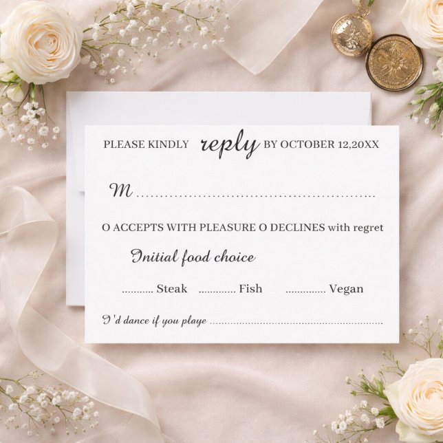 Elegant bröllop RSVP-kort  minimalistisk anpassad  OSA Kort (Skapare uppladdad)