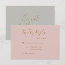 Elegant bröllop RSVP med vattenfärg och roséguld t Inbjudningar