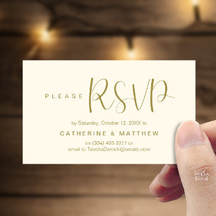 Elegant "Bröllop RSVP" Påminnelse Detaljer Tilläggskort