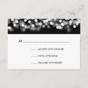 Elegant bröllop RSVP Silver Hollywood Glam OSA Kort