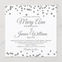 Elegant bröllop Silver Faux Glitter confetti