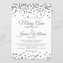 Elegant bröllop Silver Faux Glitter confetti