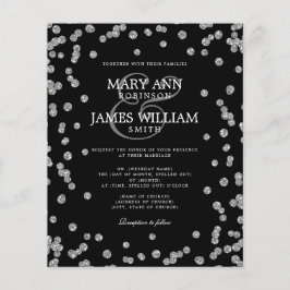 Elegant bröllop Silver Glitter Konfetti Black