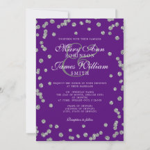Elegant bröllop Silver Glitter Konfetti Lila