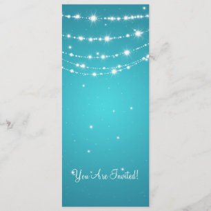 Elegant bröllop Sparkningskedjor Blue Inbjudningar