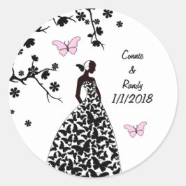 Elegant bröllop Sticker Bride tillverkad av Butter Runt Klistermärke