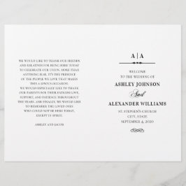 Elegant bröllop. Svart och vitt program vikt