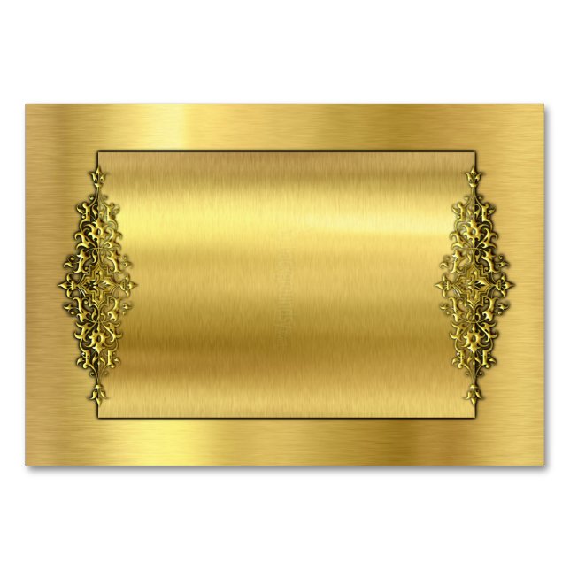 Elegant bröllop TableCards, Guld Bordsnummer (Framsidan)