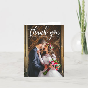 Elegant bröllop Tack Bride and Groom Photo N Kort