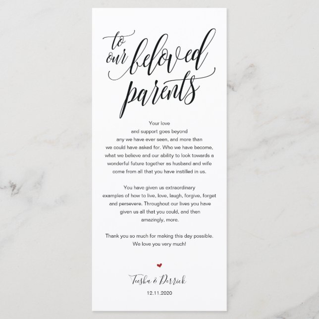 Elegant bröllop Tack för att du har Ställe-insättn Program (Framsida)