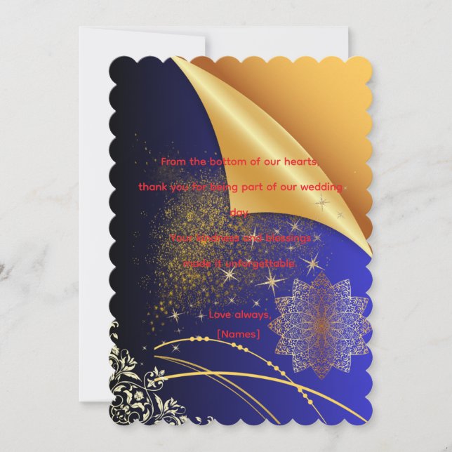 Elegant bröllop tack-kort mall (Framsida)