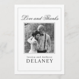 Elegant bröllop Tack med ditt foto Kort