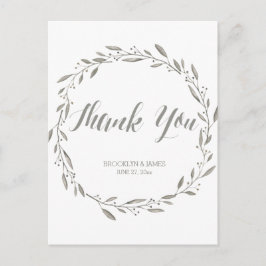 Elegant bröllop Tack vykort Grått Utandning av