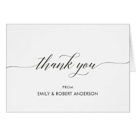 Elegant bröllop tackkort som är moderna, klassiker OBS kort