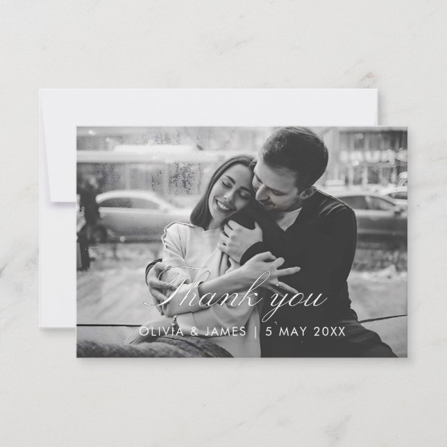 Elegant Bröllop Tackkort | Utskrivbar Tack Kort (Framsida)
