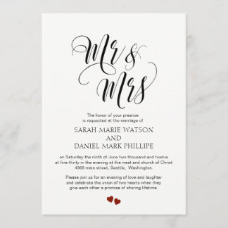 Elegant, Bröllop Typography Inbjudan