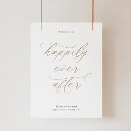 Elegant bröllop Välkomstskylt med calligrafi Poster