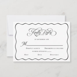 Elegant bröllop vänliga svar Vågigt Ram Black