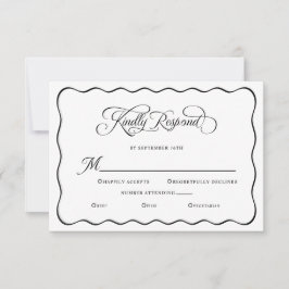 Elegant bröllop vänliga svar Vågigt Ram Black