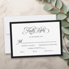Elegant bröllop vänligt besvara kalligrafi OSA kort