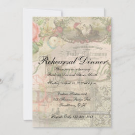 Elegant bröllop Vintage Giftermål Antique-Vintage Inbjudningar