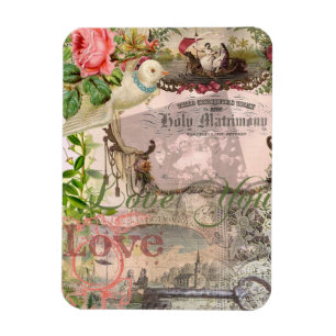 Elegant bröllop Vintage Giftermål Antique-Vintage Magnet