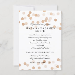 Elegant bröllop Vow Renewal Copper Foil Glitter Inbjudningar