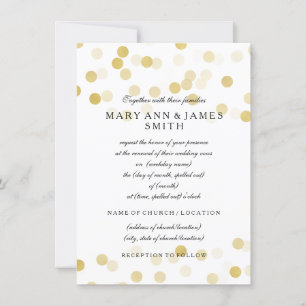 Elegant bröllop Vow Renewal Faux Gold Foil Glitter Inbjudningar