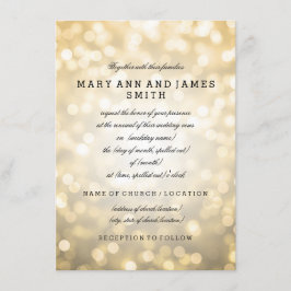 Elegant bröllop Vow Renewal Guld Glitter Ljus Inbjudningar