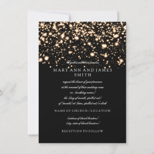 Elegant bröllop Vow Renewal Guld Midnight Glam Inbjudningar