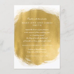 Elegant bröllop Vow Renewal Guld Paint-utseende Inbjudningar
