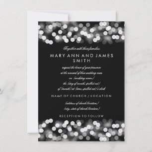 Elegant bröllop Vow Renewal Silver Hollywood Glam Inbjudningar