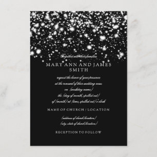 Elegant bröllop Vow Renewal Silver Midnight Glam Inbjudningar