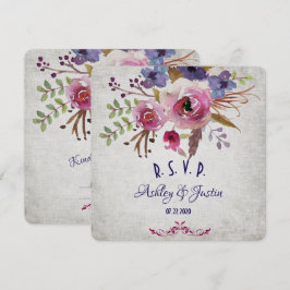 Elegant bröllop Watercolor Flowers OSA kort