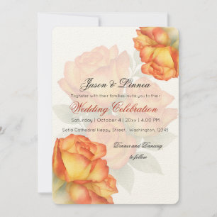 Elegant bröllop Watercolor Ro Pastel Petals Inbjudningar