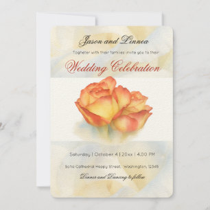 Elegant bröllop Watercolor Ro Pastel Petals Inbjudningar