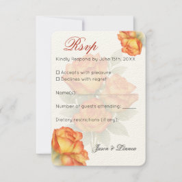 Elegant bröllop Watercolor Ro Pastel Petals OSA Kort