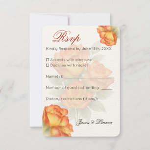Elegant bröllop Watercolor Ro Pastel Petals OSA Kort