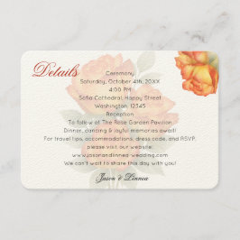 Elegant bröllop Watercolor Ro Pastel Petals Tilläggskort