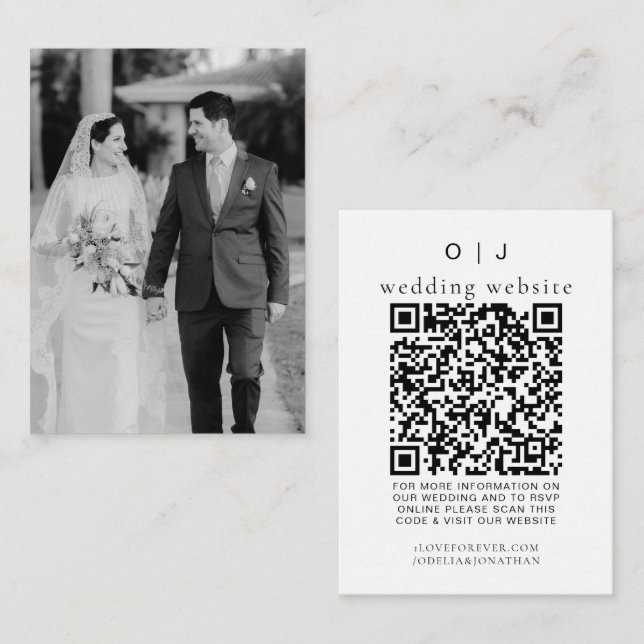 Elegant bröllop webbplats | OSA QR-kodfoto Tilläggskort (Fram/baksida)