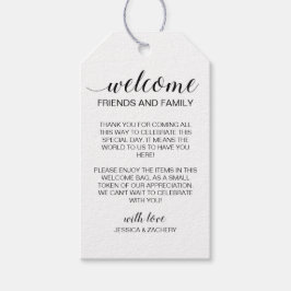 Elegant bröllop Welcome Gift Basket Bag Presentetikett