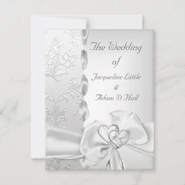 Elegant bröllops blomsteruppsättning silvervit sli inbjudningar