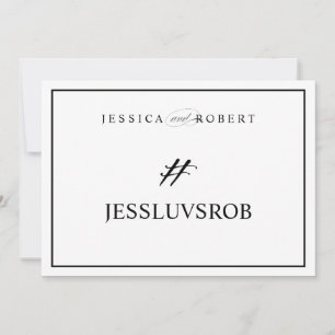 Elegant bröllops-hashtag # tecken svart kant