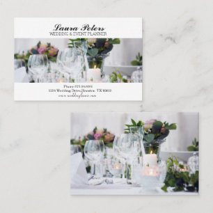 Elegant bröllops- och evenemangsplanerare visitkort