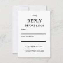 Elegant bröllops-RSVP-mall