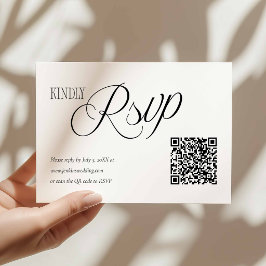 Elegant bröllops-RSVP med QR-kod kort