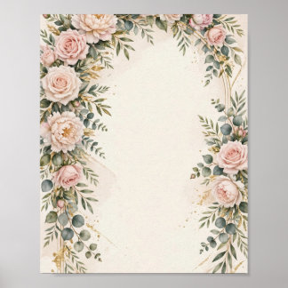 Elegant bröllopsaffisch med blomsterbåge poster