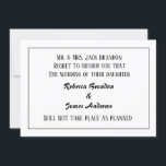 Elegant bröllopsavbokningskort inbjudningar<br><div class="desc">Elegant bröllopsavbokningskort</div>